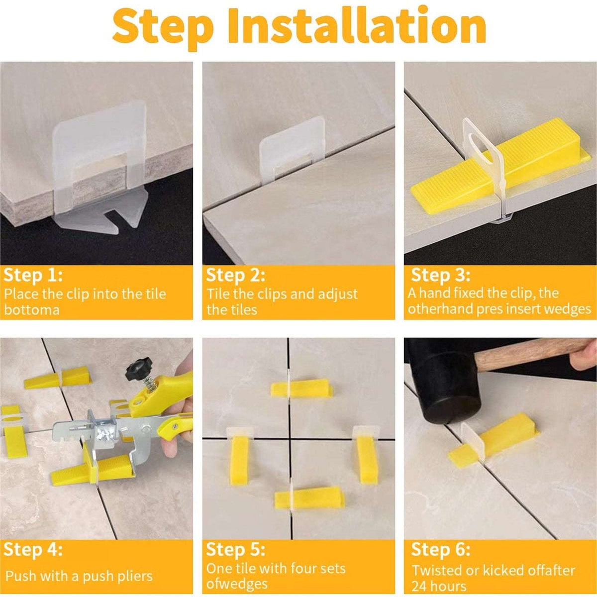 800 Pcs DGSL 1/8" Tile Leveling System with Tile Pliers - 600 Spacers 200 Wedges