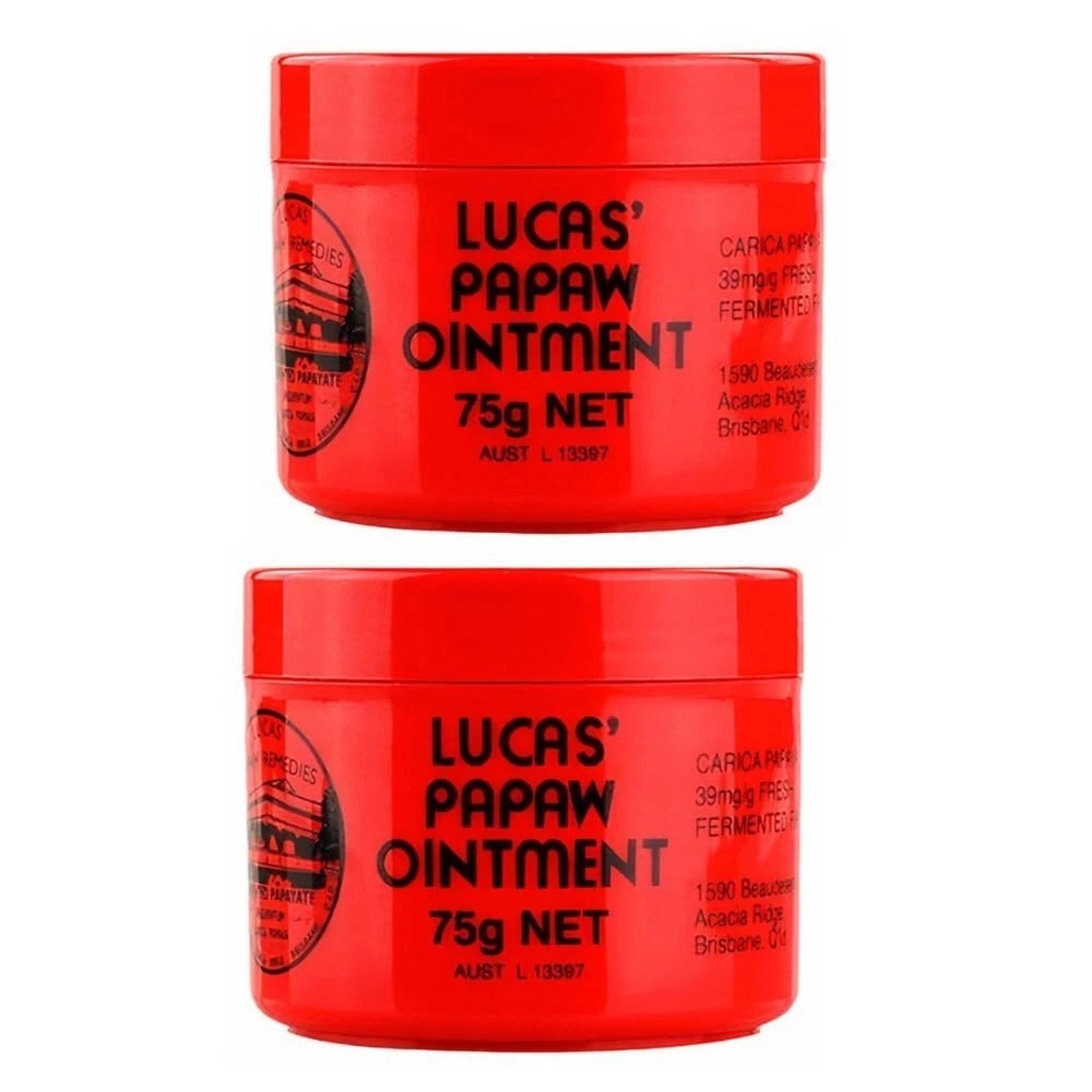 Lucas’ Papaw Ointment 75g x 2 Pack Natural Skin Healing Balm for Cuts & Dry Lips