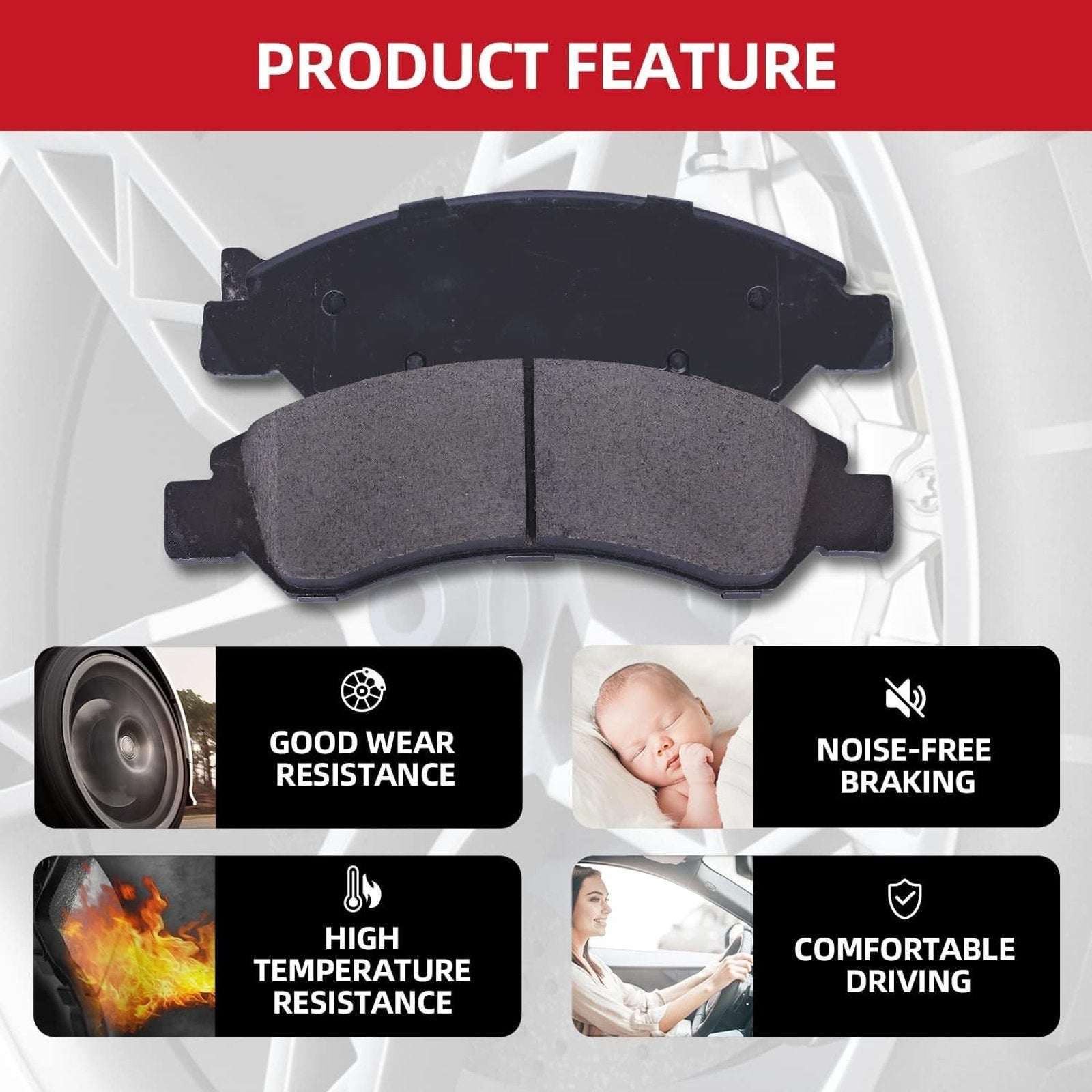 Front & Rear Ceramic Brake Pads for Ford Mustang 1999 - 2004 D804 S627