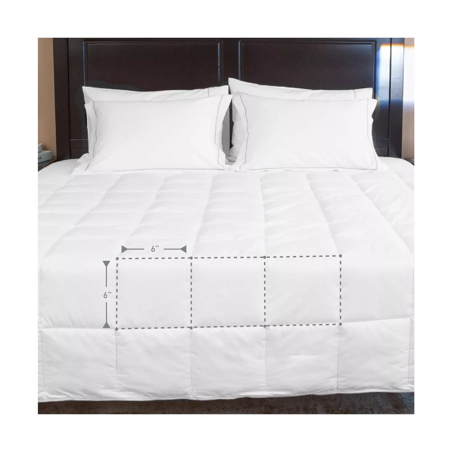 Quilted Down Alternative White Light 100% Cotton Comforter Duvet Insert - FULL