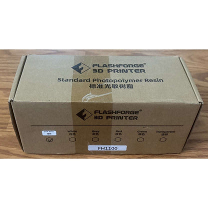 FlashForge 3D Printer Standard Photopolymer Resin 1000g DARK GREY