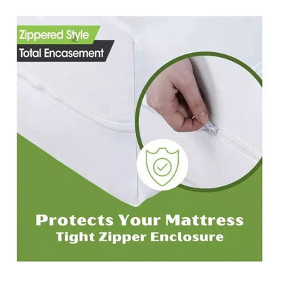 Bed Bug Proof Zippered Mattress Encasement Waterproof Protector Tight Zipper New