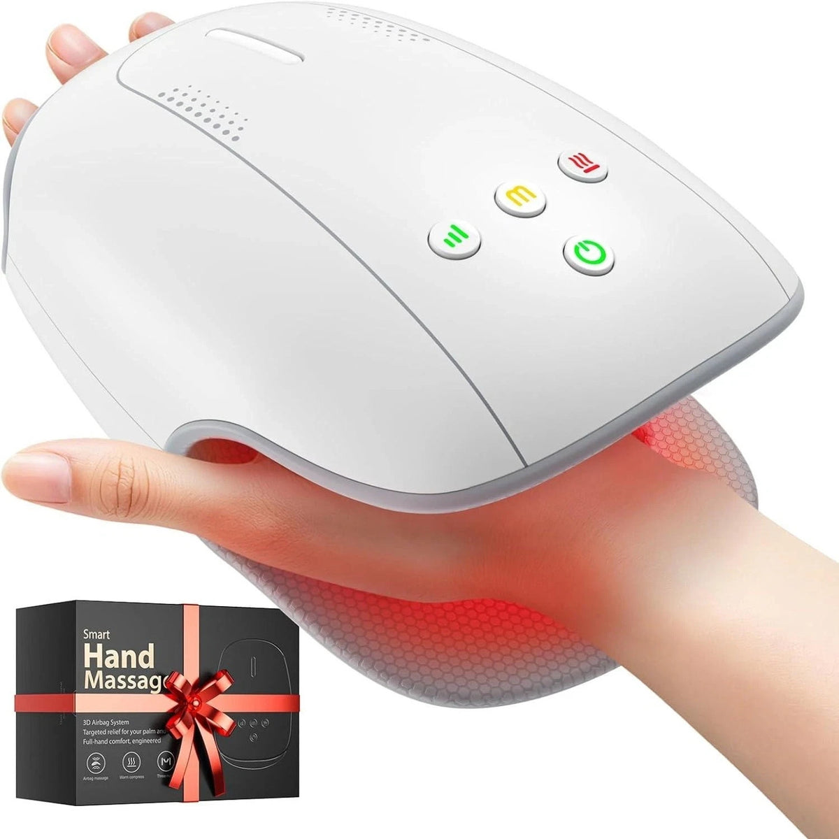 Cordless Smart Hand Massager Heat & Compression w/ Case Arthritis, Carpal Tunnel