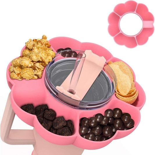 Snack Tray for 40oz Stanley Quencher Tumbler Cup Snack Bowl Holder Ring - Pink