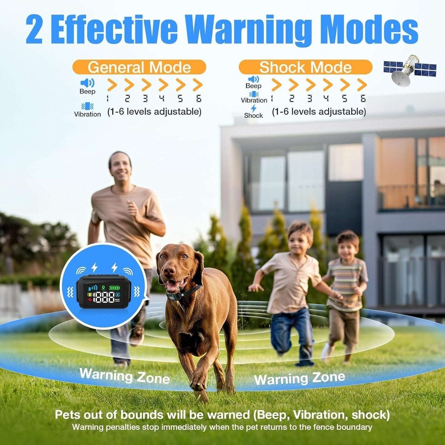 GPS Wireless Electric Dog Fence Pet Containment System Shock Collar 99-5997FT