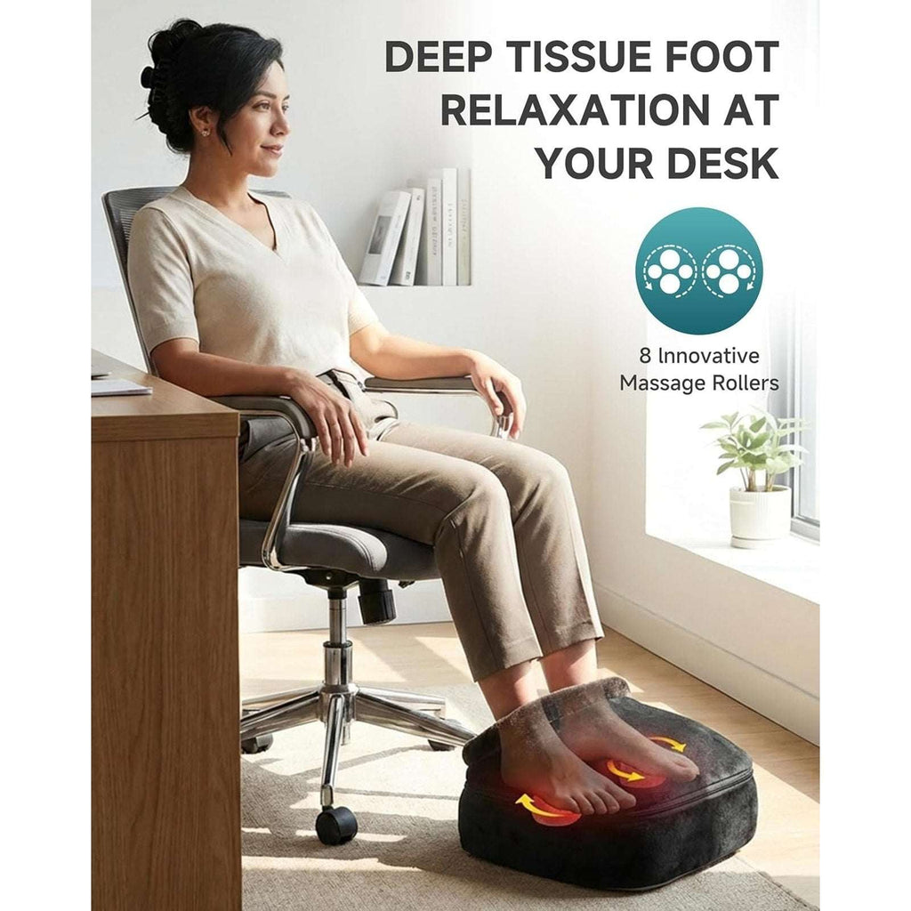 Snailax Electric Shiatsu Foot & Back Massager with Heat, Kneading Foot Warmer