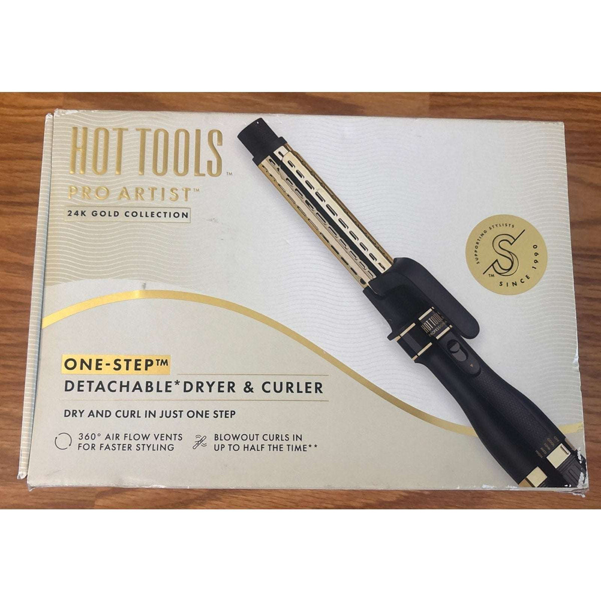 Pro Artist 24K Gold One Step Hair Dryer & Blowout Curler with 360° Air Flow -NEW