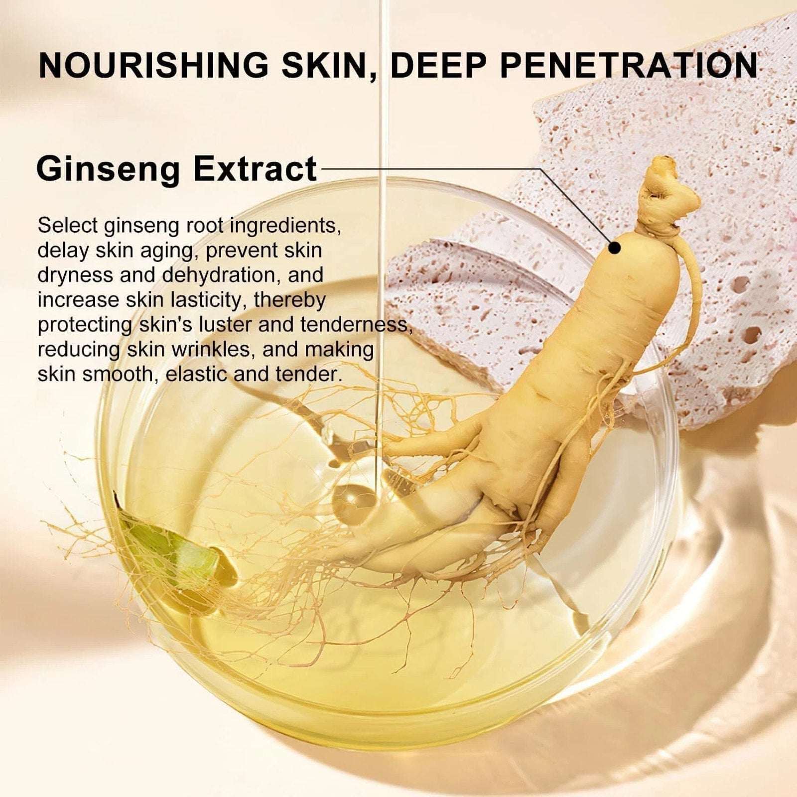 Ginseng Gold Extract Anti Aging Essence Oil, Anti-Wrinkle Polypeptide 120ml