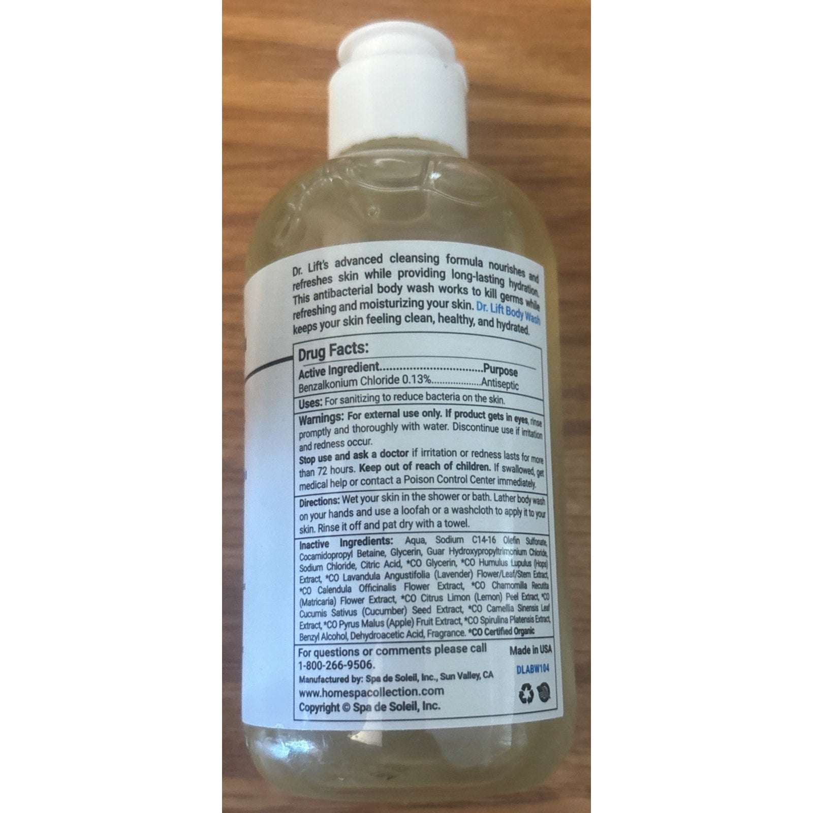 DR. LIFT Antibacterial Hydrating Body Wash, Refreshing Shower & Bath Cleanser