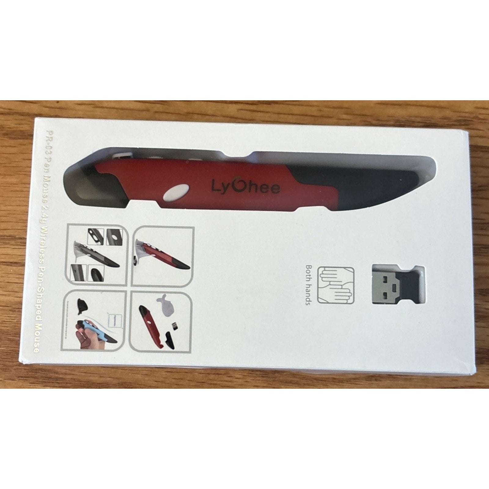 LyChee Wireless USB Optical Vertical Mouse Pen, 2.4GHZ USB Adjustable DPI PR-03