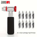 ThinkRider CO2 Bike Tire Inflator Schrader/Presta + 10PC 16g Threaded Cartridges