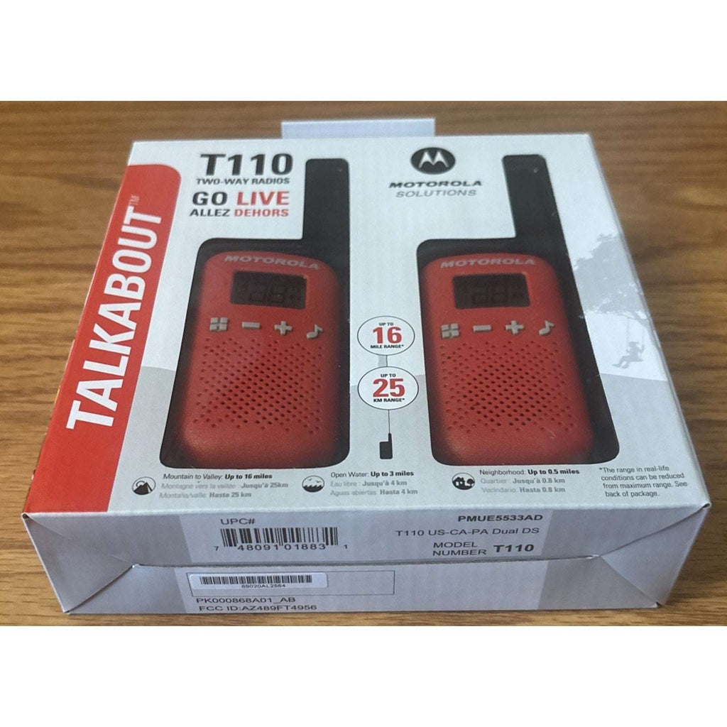2Pk MOTOROLA SOLUTIONS TALKABOUT T110TP Up to 16 MILE 22-Channel 2 WAY RADIOS