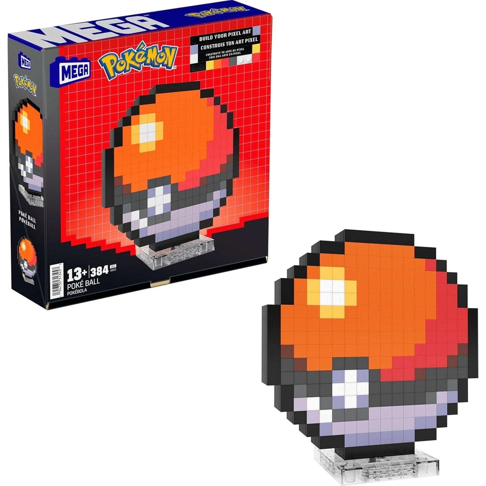 MEGA BLOKS Pokemon POKE BALL Pixel Art 384PC Building Toy Set JGG71 Retired 2025