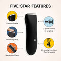 Meridian The Trimmer Whole Body Hair Trimmer Waterproof & Rechargeable in ONYX