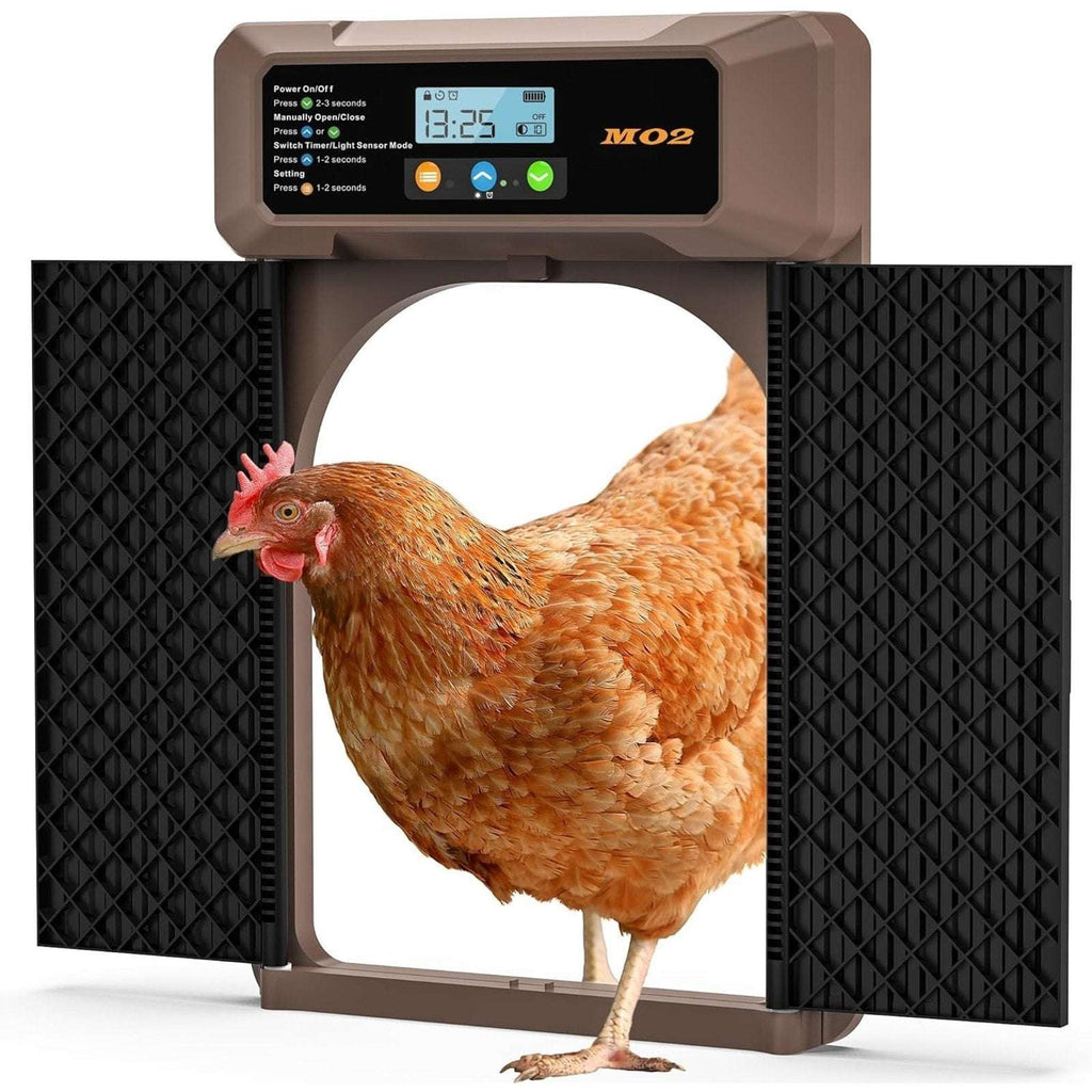 Automatic Solar Powered Electric Chicken Coop Double Door Remote, Light Sensors+