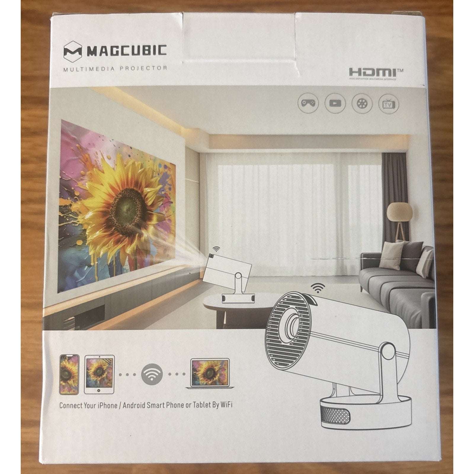 Magcubic HY300 Pro + Projector 8K 720P with 5W Speaker Android 14 8000 Lumens