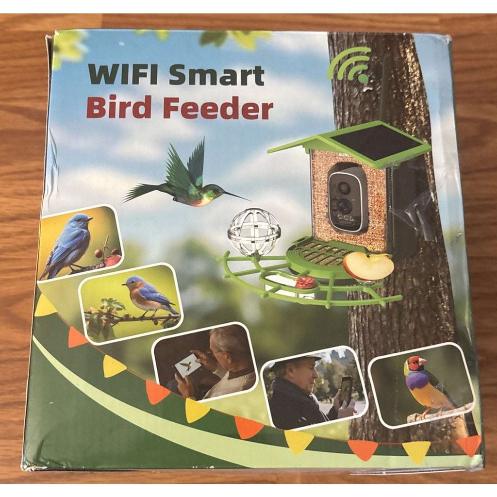 WIFI Solar Powered IP66 Smart Bird Feeder 2K HD Video Camera, Mic & AI Indentify