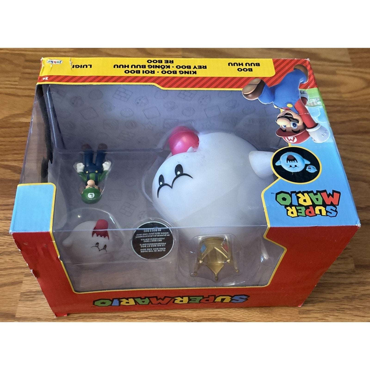 Super Mario Bros Boo, King Boo & Luigi Glow in Dark Set Jakks Pacific Nintendo