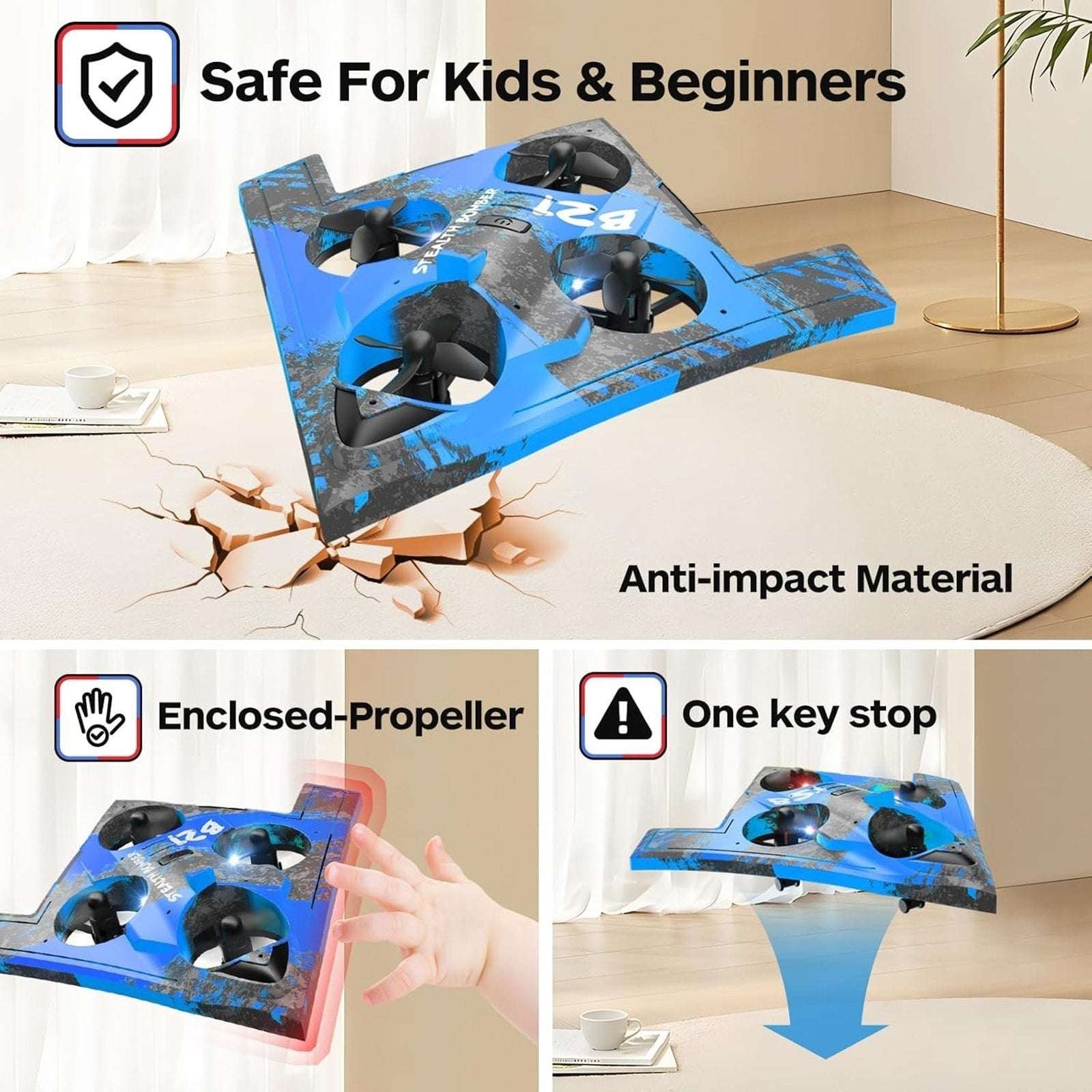 LM19-C Quadcopter 2.4GHz RC Drone for Beginners 2 Batteries Headless Mode Stunt