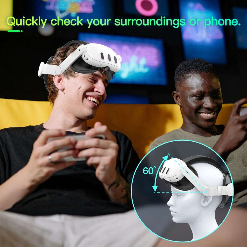 Oculus Meta Quest 3 VR Head Strap Adjustable Upgraded Elite Pressure Free Comfy