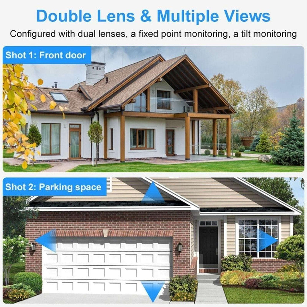 2CPU 6MP WiFi Camera Outdoor Dual Lens/Screen Auto Tracking, Night Vision, 2-Way