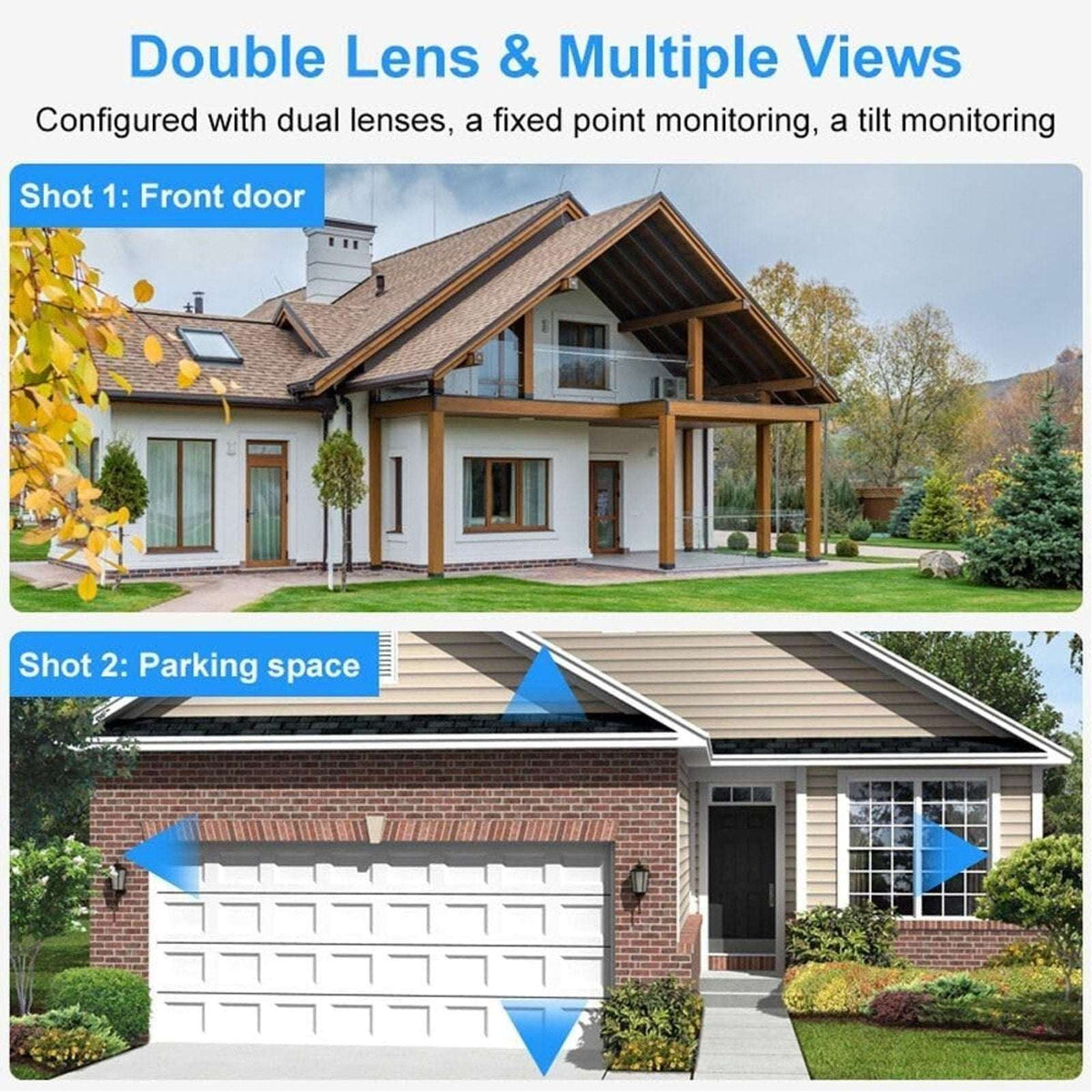 2CPU 6MP WiFi Camera Outdoor Dual Lens/Screen Auto Tracking, Night Vision, 2-Way