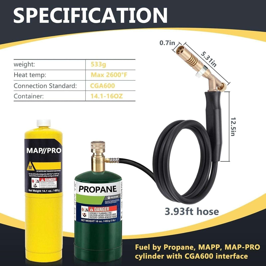 TAUSOM Air Fuel Torch Kit MAPP/MAP-Pro/Propane with Pressure Regulator, Heat Adj