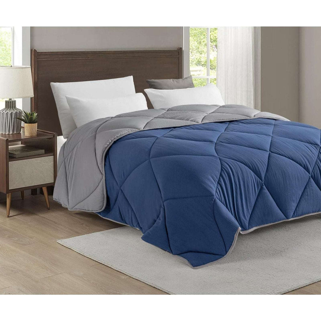 Hotel Quality Down-Alternative Comforter by APSMILE Navy/Gray Duvet Insert King