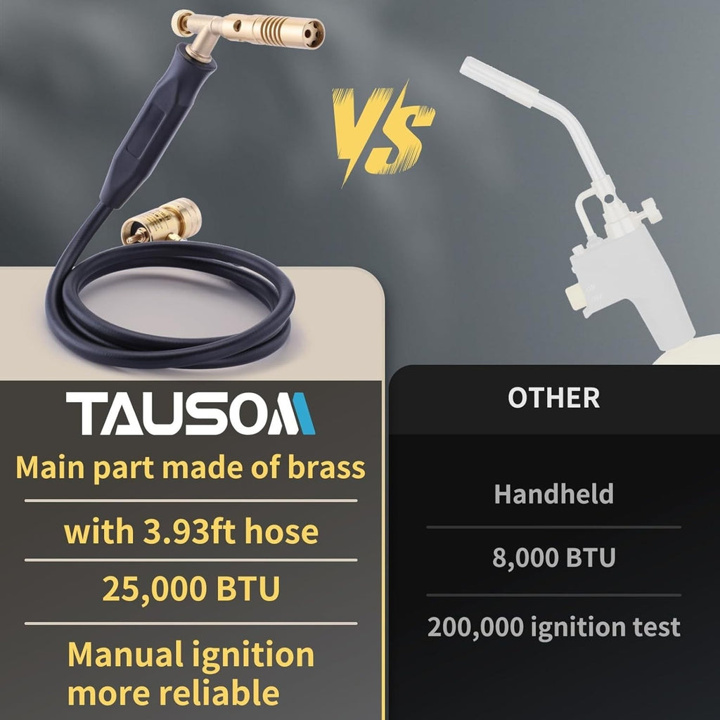 TAUSOM Air Fuel Torch Kit MAPP/MAP-Pro/Propane with Pressure Regulator, Heat Adj