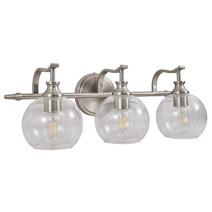 ANDY STAR 3 Light Bathroom Vanity Light Fixture Wall Mount in Brushed Nickel
