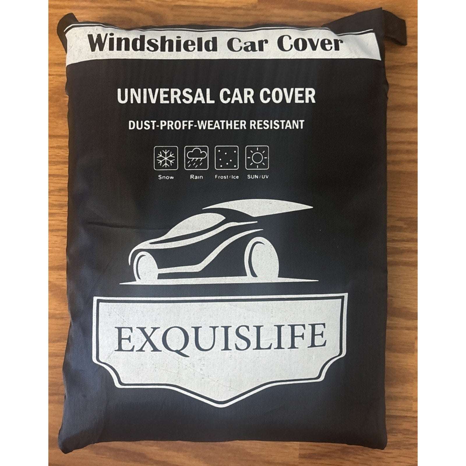 EXQUISLIFE Universal Car Windshield Cover w/ Side Mirrors - Waterproof Snow Ice