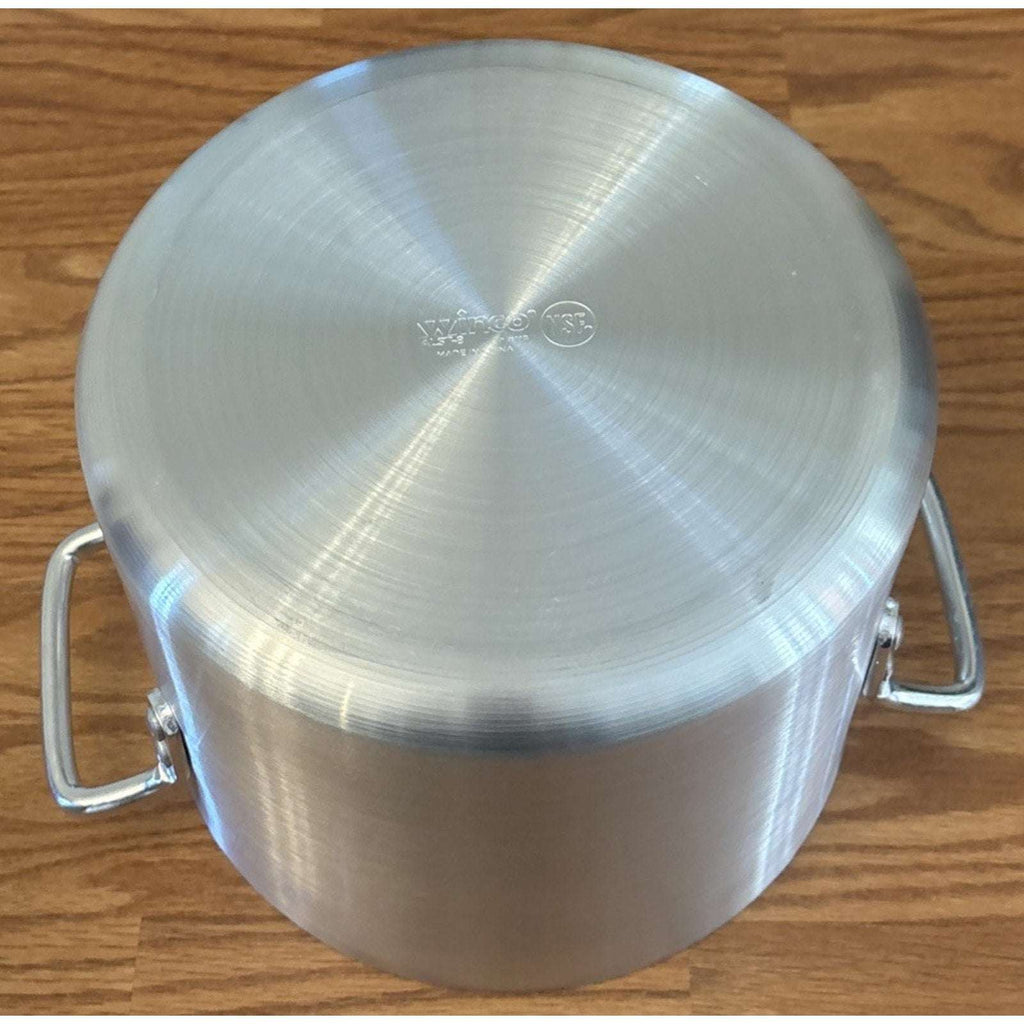 Winco ALST-8 Elemental 4mm Aluminum Stock Pot - 8 Quart - Even Heating, Durable