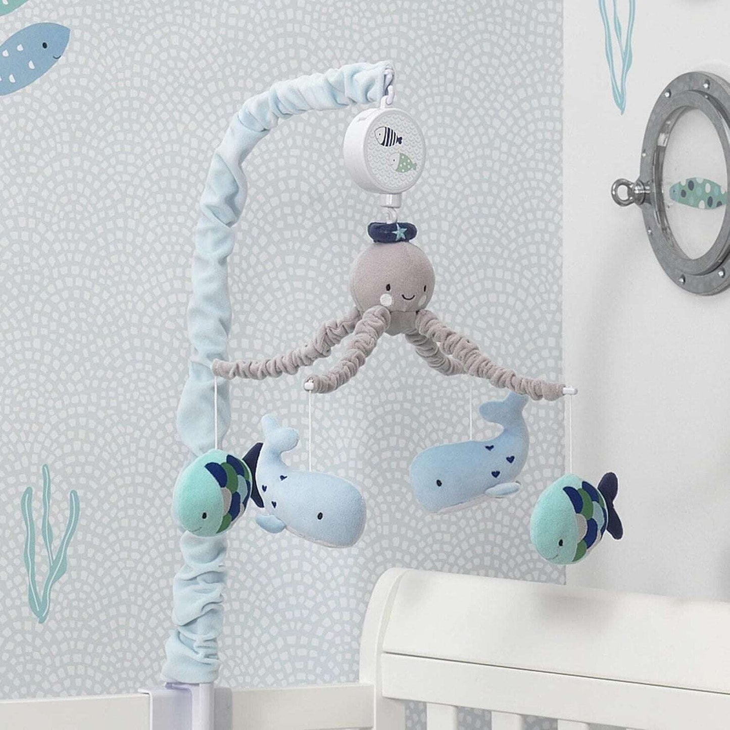 Lambs & Ivy Products Oceania Baby Musical Nursery Crib Mobile Blue Whale Ocean