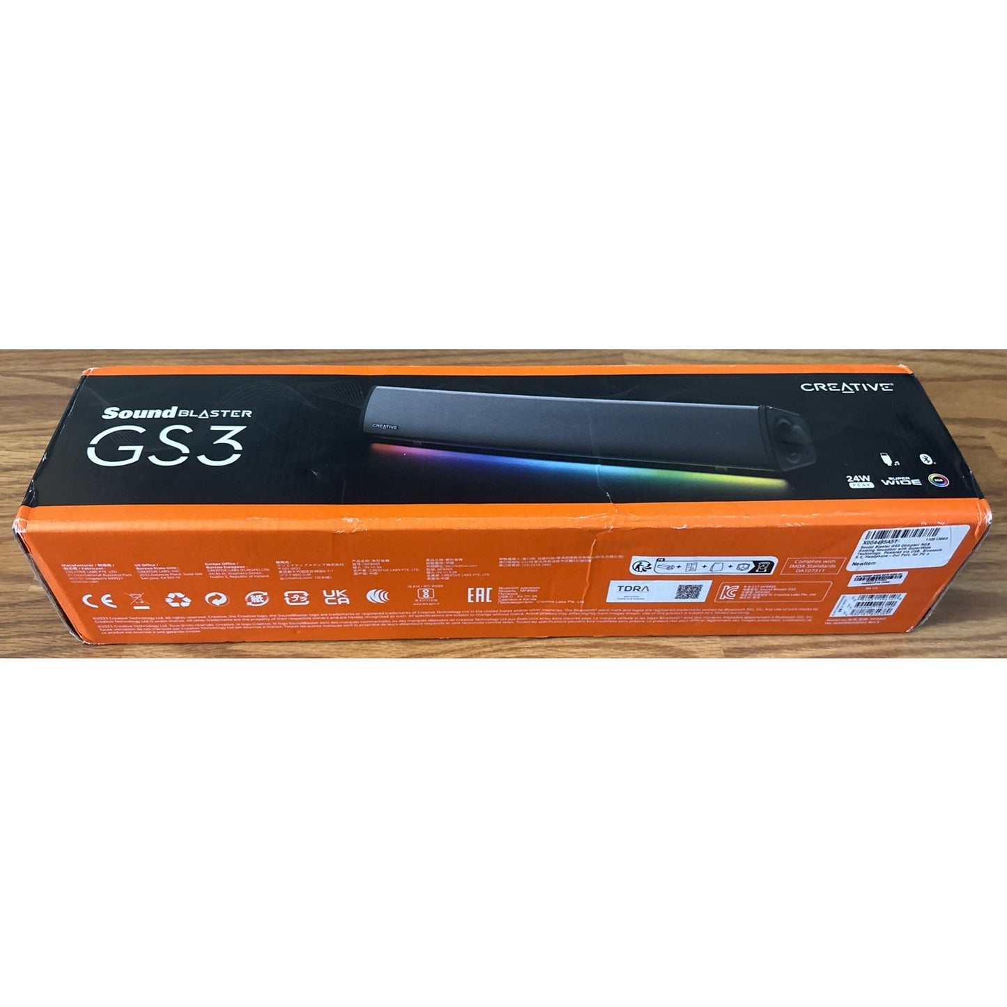 Creative Labs Sound Blaster GS3 Compact RGB Gaming Soundbar w/ Super Wide Tech.