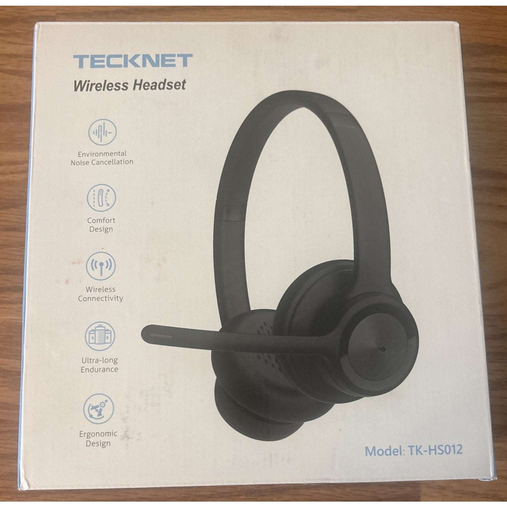 TECKNET Wireless Rechargeable Bluetooth Headset w/ Noise Cancellation TK-HS012