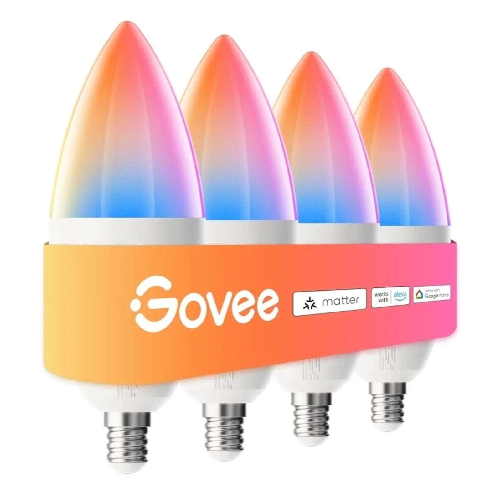 Govee E12 4 Pack Led Smart Bulbs H600B WiFi Candelabra Alexa/Google/Matter RGBWW