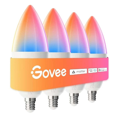 Govee E12 4 Pack Led Smart Bulbs H600B WiFi Candelabra Alexa/Google/Matter RGBWW