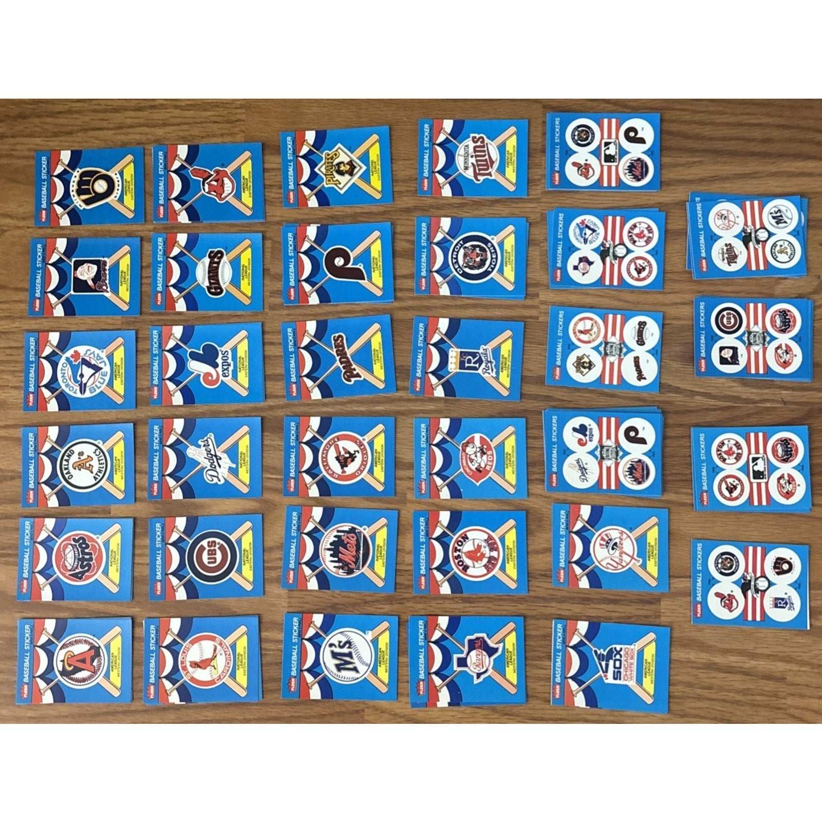 67Pcs 1989 Fleer Baseball Team Logo Stickers Complete Set of 26 MLB Teams +Small