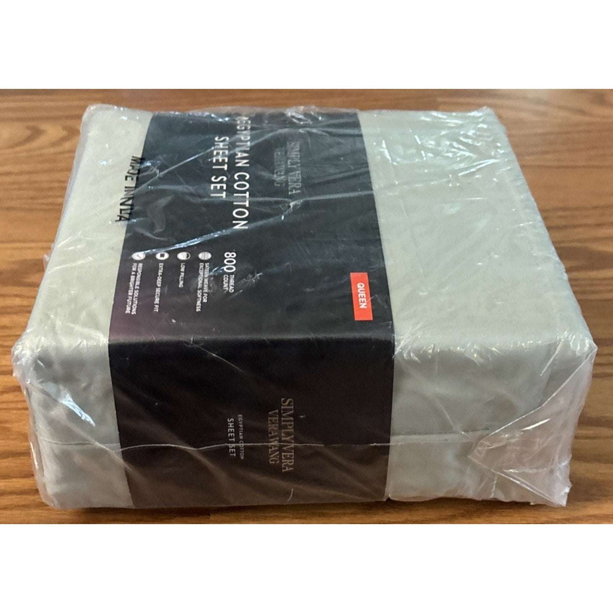 SIMPLY VERA WANG 800TC EGYPTIAN COTTON 4PC Sheet Set 040 AQUA GRAY QUEEN