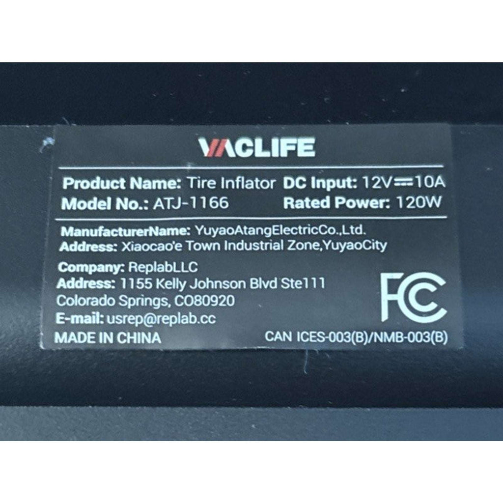 VacLife Air Compressor Tire Inflator w/ LED Light and Digital Display 12V DC