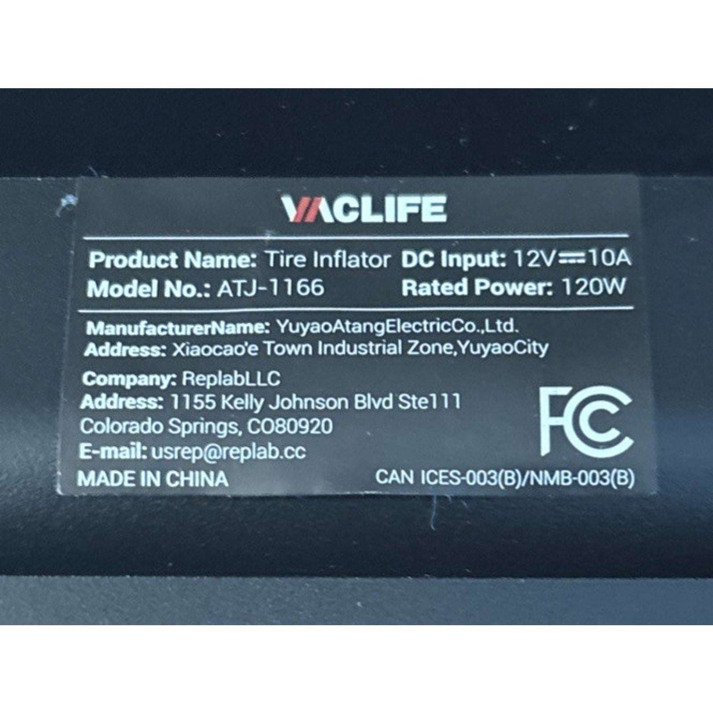 VacLife Air Compressor Tire Inflator w/ LED Light and Digital Display 12V DC