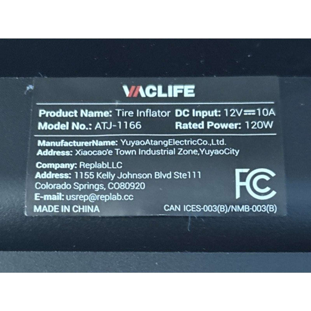 VacLife Air Compressor Tire Inflator w/ LED Light and Digital Display 12V DC