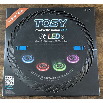TOSY Rechargeable Light Up Frisbee Super Bright Flying Disc Smart Modes BLUE LED