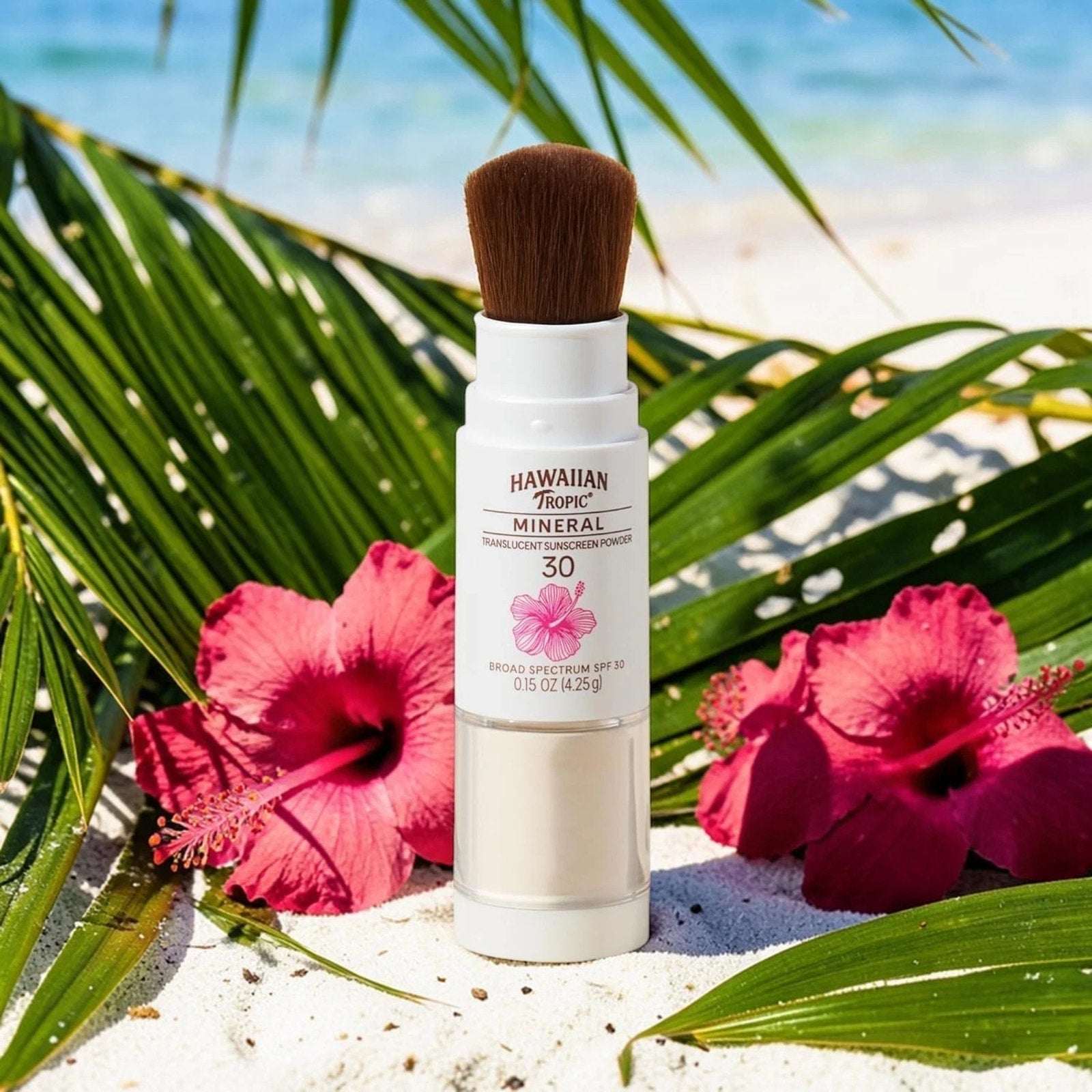 Hawaiian Tropic Mineral Translucent Sunscreen Powder w/ Brush SPF 30