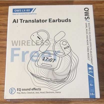 BT AI Translator Open Air Conduction Earbuds Multi EQ Sound Effects OWS LX-80