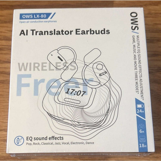 BT AI Translator Open Air Conduction Earbuds Multi EQ Sound Effects OWS LX-80