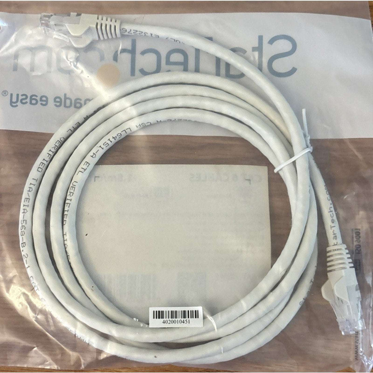 5x StarTech Cat6 Ethernet Network Patch Cable 6ft White RJ45 Snagless N6PATCH6WH
