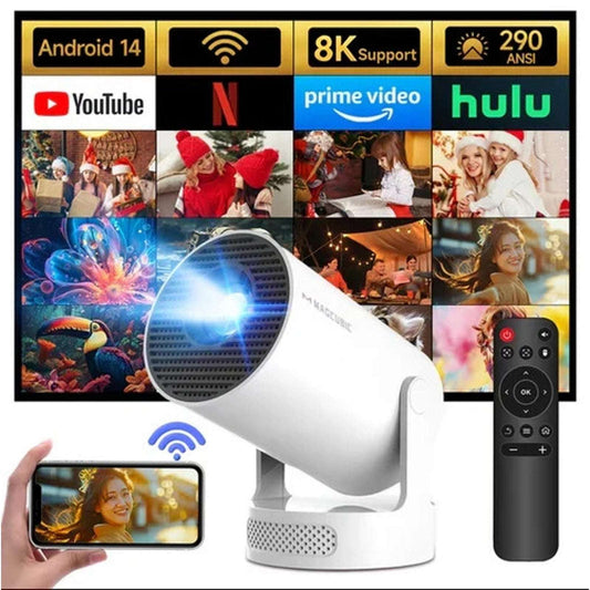 Magcubic HY300 Pro + Projector 8K 720P with 5W Speaker Android 14 8000 Lumens
