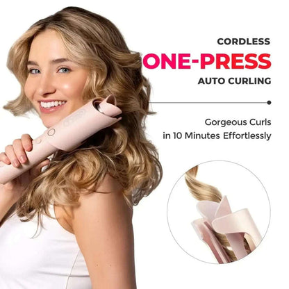 TYMO CURLGO 1" Cordless Automatic Rotating Curling Iron Anti-Scald, Temp Control