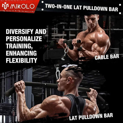 MIKOLO Fitness Upgraded Home Gym LAT & Lift Cable Pulley System Attachments
